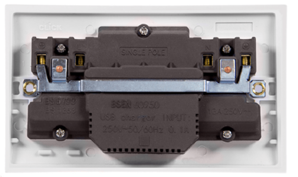Click Polar 2 Gang USB Switched Socket - Image 2