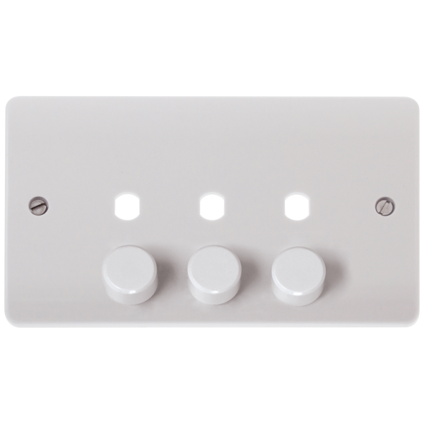 Click Mode 3 Gang Double Dimmer Plate & Knobs