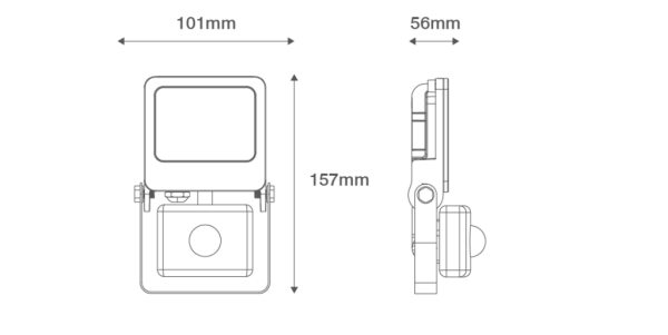 Black 10w PIR Floodlight 4000k - Image 2