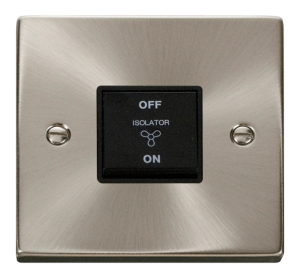 Click Deco Satin Chrome 1 Gang TP Fan Isolator Switch