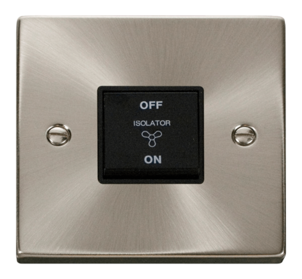 Click Deco Satin Chrome 1 Gang TP Fan Isolator Switch