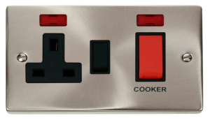 Click Deco Satin Chrome Cooker Control Unit Neon