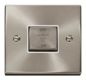 Click Deco Satin Chrome 1 Gang TP Fan Isolator Switch
