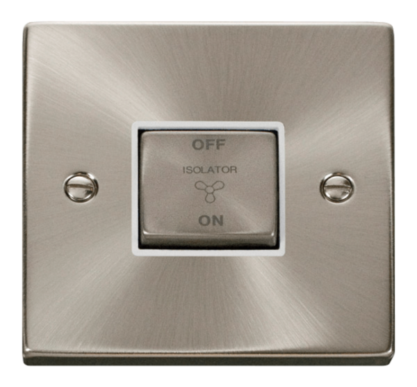 Click Deco Satin Chrome 1 Gang TP Fan Isolator Switch