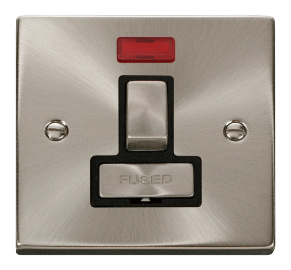 Click Deco Satin Chrome Switched Fused Spur Neon
