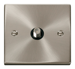 Click Deco Satin Chrome 1 Gang Satellite Socket