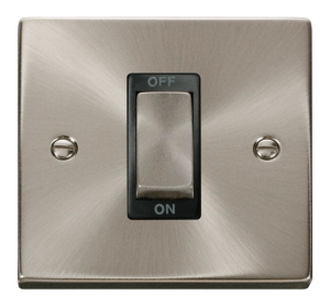 Click Deco Satin Chrome 1 Gang 45A DP Switch