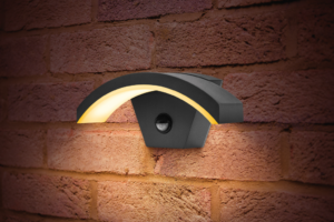 Curve Dark Grey IP54 8w PIR Wall Light 3000k