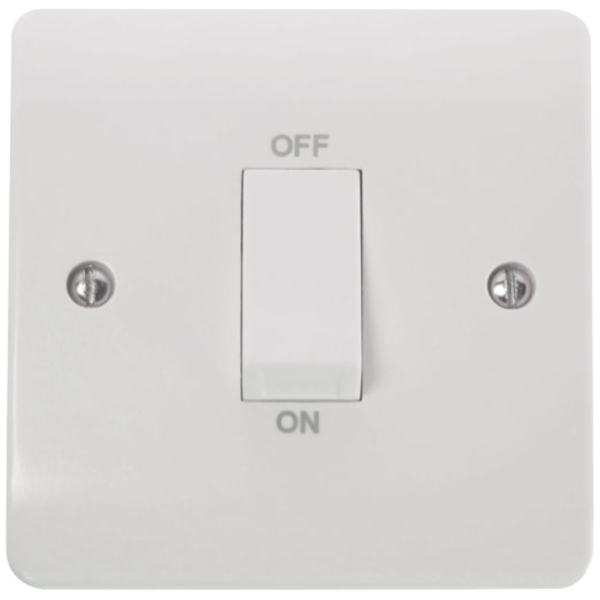 Click Mode 1 Gang 45A DP Switch White Rocker