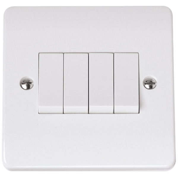 Click Mode 4 Gang 2 Way Switch Single Plate