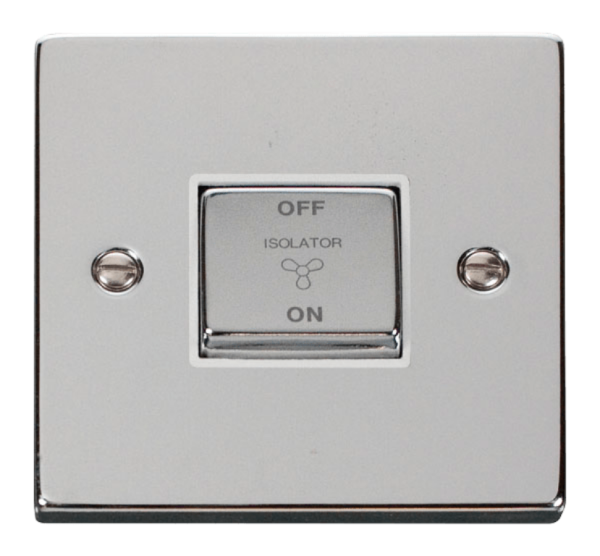 Click Deco Polished Chrome 1 Gang TP Fan Isolator Switch