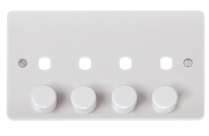 Click Mode 4 Gang Double Dimmer Plate & Knobs