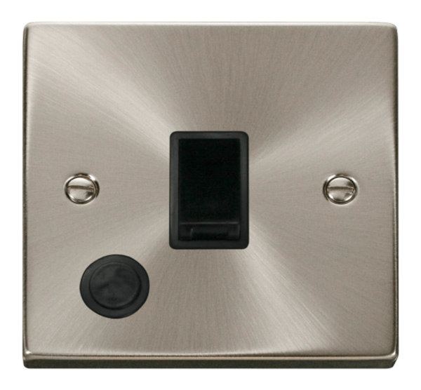 Click Deco Satin Chrome 1 Gang 20A DP Switch Flex Outlet