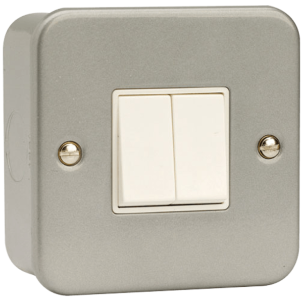 Click Metalclad 2 Gang 2 Way 10A Switch