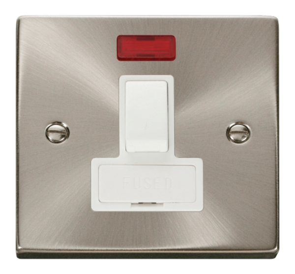 Click Deco Satin Chrome Switched Fused Spur Neon