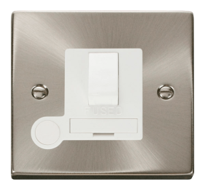Click Deco Satin Chrome Switched Fused Spur Flex Outlet