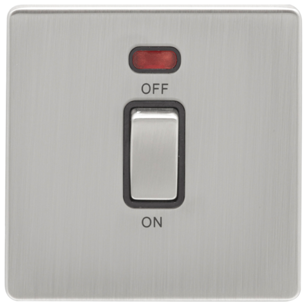 Eurolite Satin Nickel 1 Gang 45A DP Switch Neon