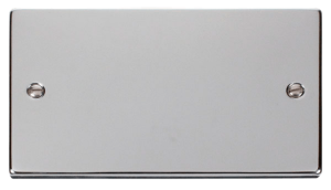 Click Deco Polished Chrome 2 Gang Blank Plate