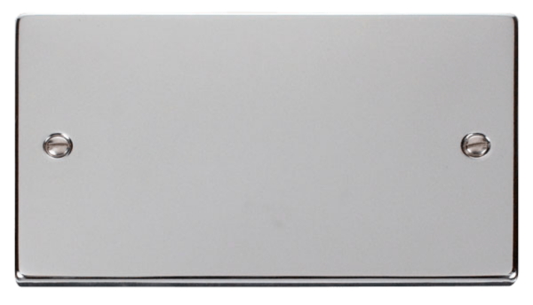 Click Deco Polished Chrome 2 Gang Blank Plate