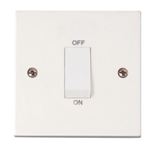 Click Polar 1 Gang 45A DP Switch White Rocker