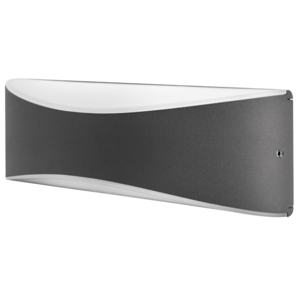 Integral Wave Dark Grey IP65 7w Wall Light 3000k