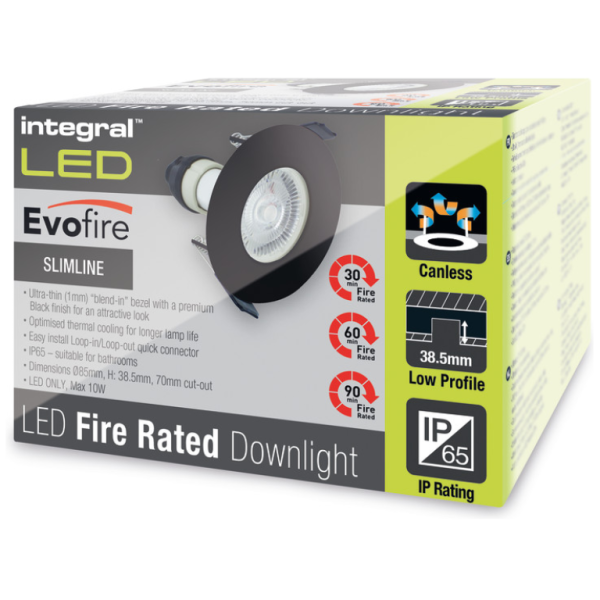 Downlight, Evofire Fire Rated Round IP65, c/w GU10 Holder - Image 2