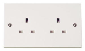 Click Polar 2 Gang 13A Unswitched Socket