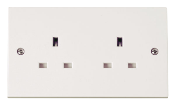 Click Polar 2 Gang 13A Unswitched Socket