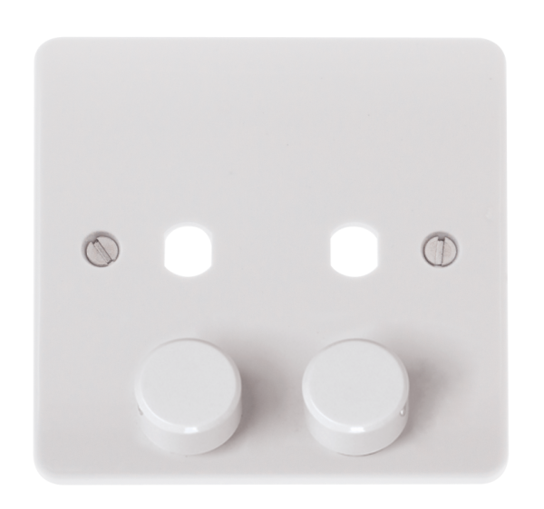 Click Mode 2 Gang Single Dimmer Plate & Knobs