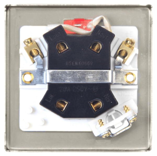 Click Deco Satin Chrome 1 Gang 20A DP Switch Flex Outlet Neon - Image 2