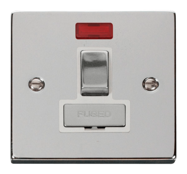Click Deco Polished Chrome Switched Fused Spur Neon