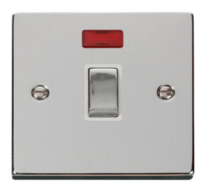Click Deco Polished Chrome 1 Gang 20A DP Switch Neon