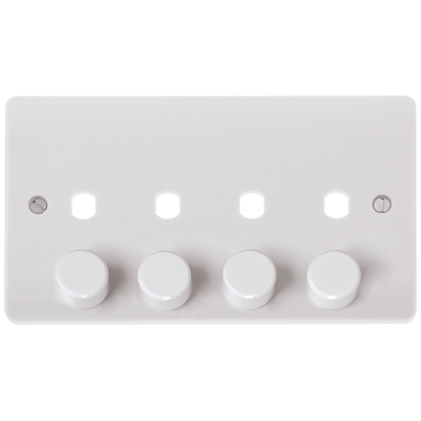 Click Mode 4 Gang Double Dimmer Plate & Knobs