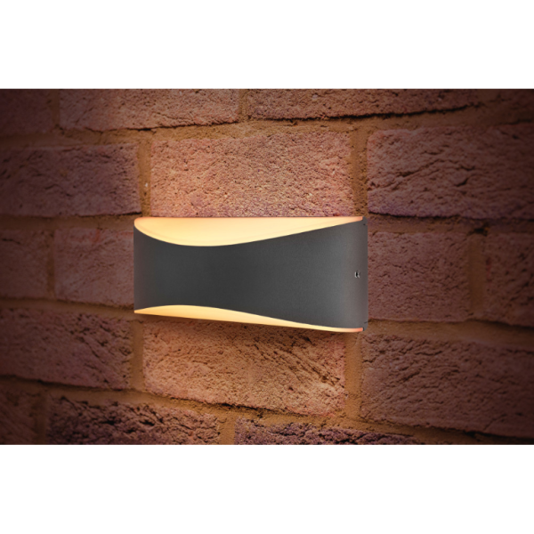 Integral Wave Dark Grey IP65 7w Wall Light 3000k - Image 3