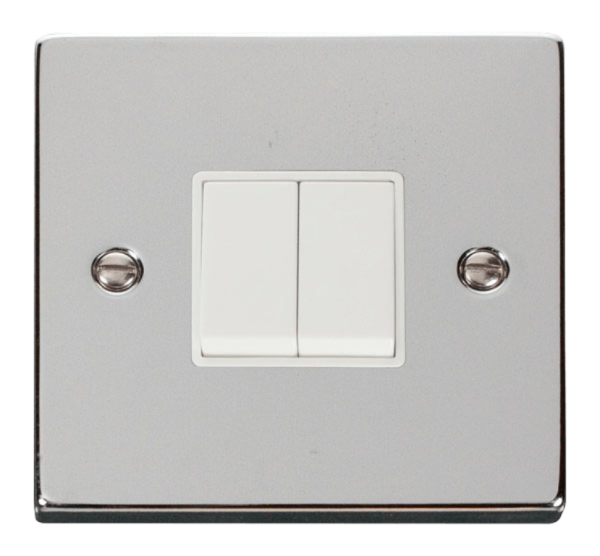 Click Deco Polished Chrome 2 Gang 2 Way Light Switch