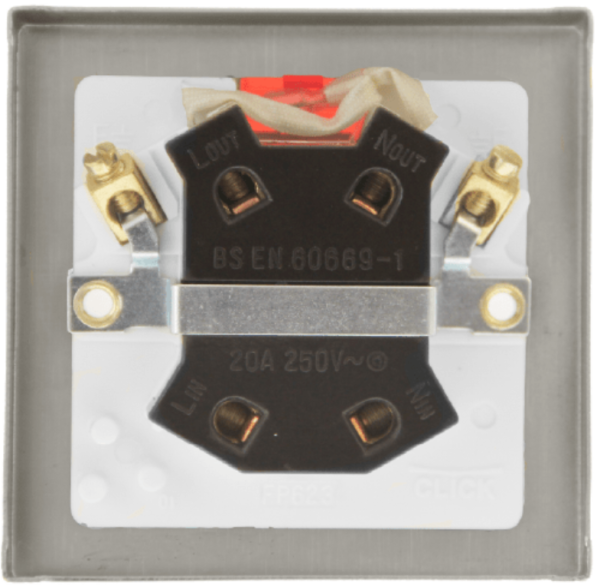 Click Deco Polished Chrome 1 Gang 20A DP Switch Neon - Image 2
