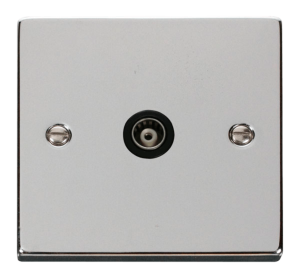 Click Deco Polished Chrome 1 Gang Isolated Coaxial Socket