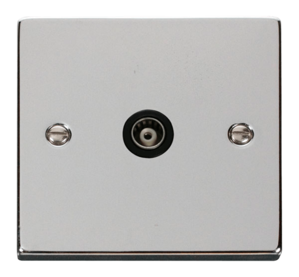Click Deco Polished Chrome 1 Gang Isolated Coaxial Socket