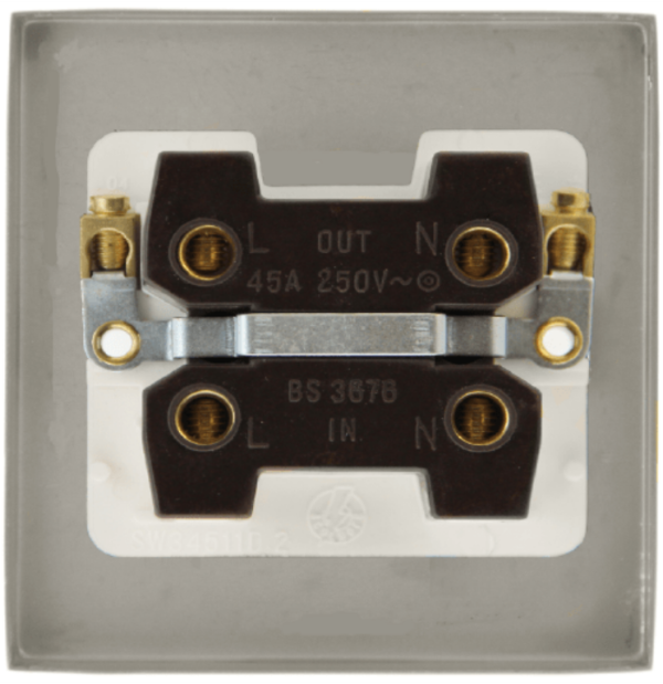 Click Deco Polished Chrome 1 Gang 45A DP Switch - Image 2