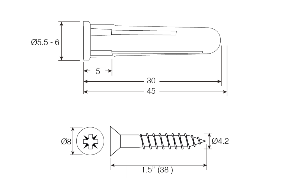 Unicrimp Red Rawlplug & 1.5"x 8 Screws (400) - Image 2